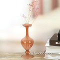 Цветная ребристая мини -стеклянная ваза